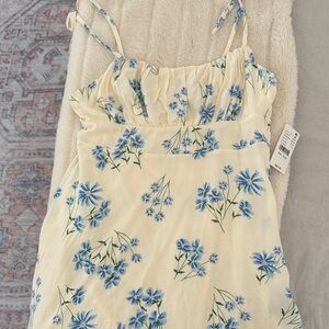 LA Hearts cream dress with blue flowers nwt